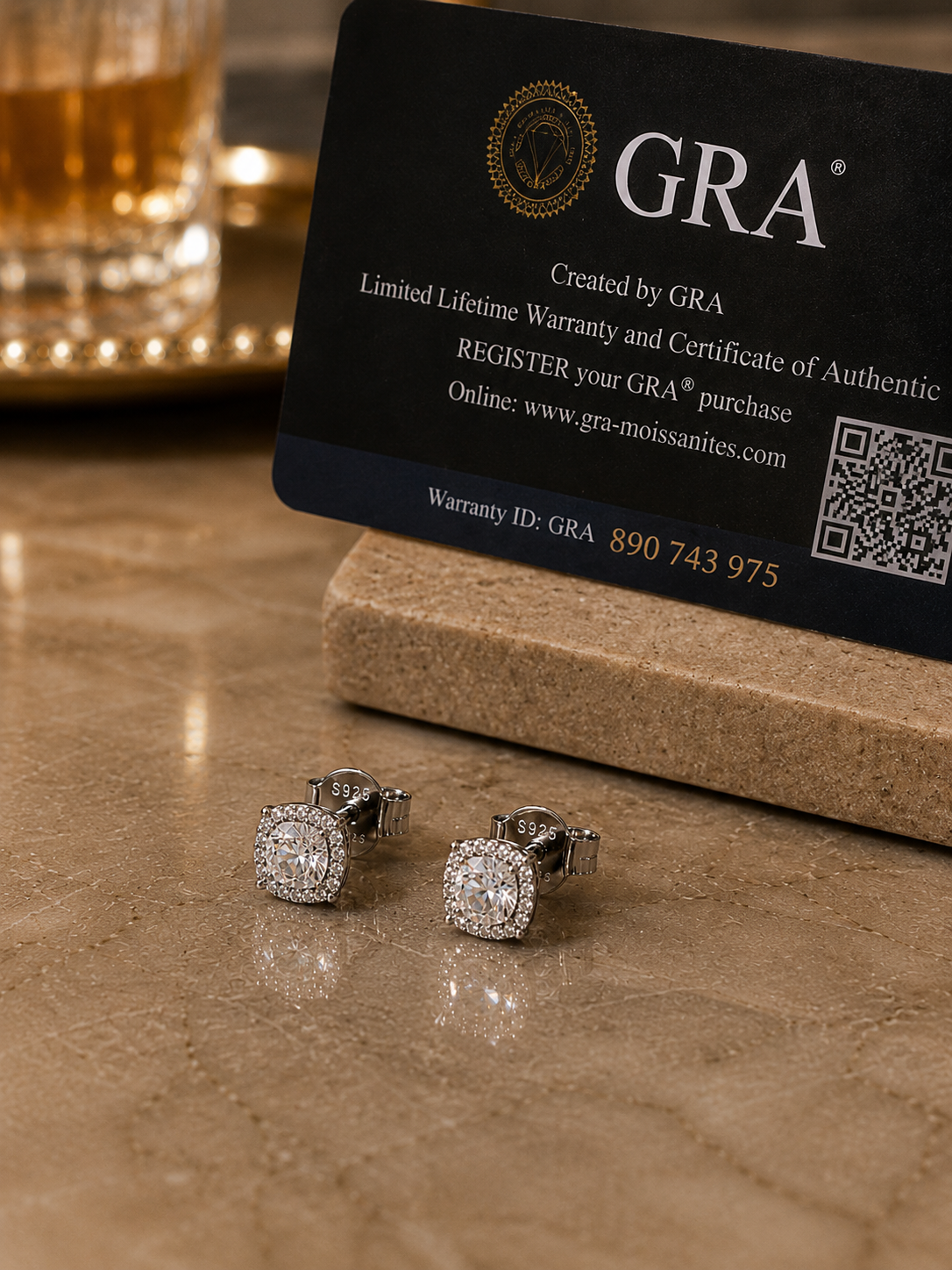 GRA certificate for 5mm Earring Candy